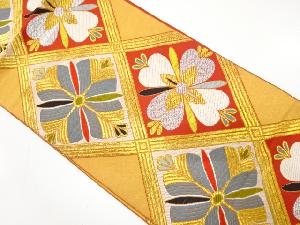 アンティーク　斜め格子に花模様織り出し袋帯（材料）